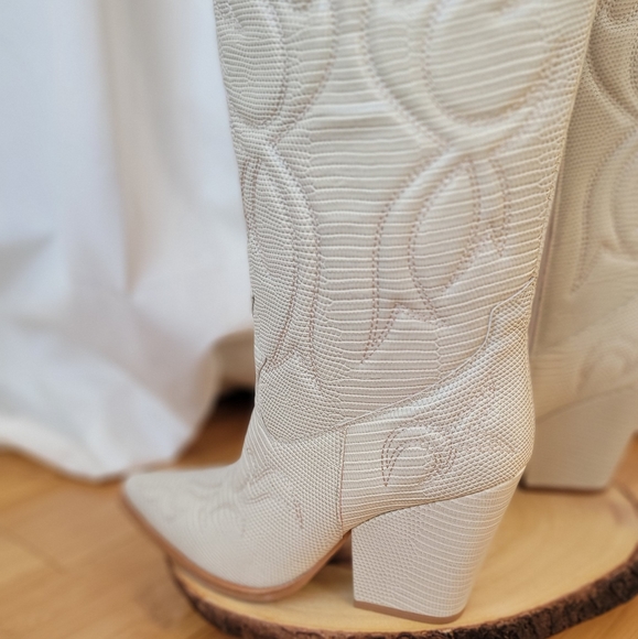 NEW! JEFFRY CAMPBELL ×  Deja Over-the-Knee Boots in TOUPE - Picture 9 of 9